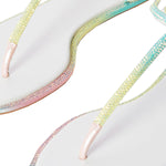 Diana Burano Thongs with Crystals and Rubber Sole