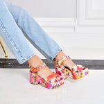 Nadine Floral Print 85mm Sandals