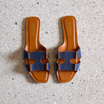 Natural Calf Leather Slides