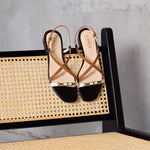 Logo Plaque Leather Strap Sandals