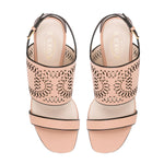 Perforated Logo Mid Heel Sandals