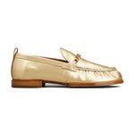 Metallic Mocassin Loafer with Chain Detail