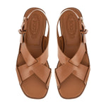 Crossover Simple Leather Sandal
