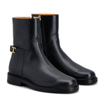 Timeless T Logo Plaque Ankle Boots