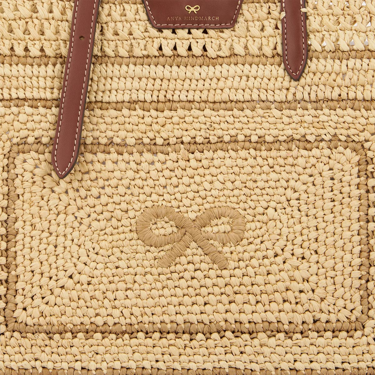 East West Bow Tote in Natural Raffia