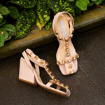 Cowboy T-Bar Crystal Embellished Wedges