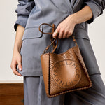 Logo Perforated Crossbody Bag