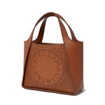 Logo Perforated Top Handle Bag
