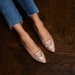 Lotus Crystal Embellished Flats