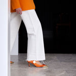 Satin Toe Cap Mary Jane Pump