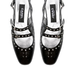 Queen Studded Mary Jane Flat