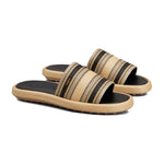 Raffia Striped Slides