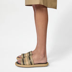 Raffia Striped Slides