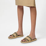 Raffia Striped Slides