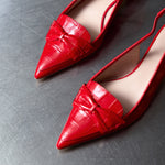 Bow Embellished Slingback Pumps