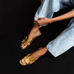 Natural Calf Leather Slides
