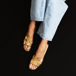 Natural Calf Leather Slides