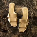 Natural Calf Leather Slides