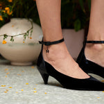 Pointed Toe Velvet Patent Pump