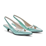 Volcano Metallic Leather Slingback Pumps