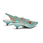Volcano Metallic Leather Slingback Pumps