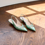 Volcano Metallic Leather Slingback Pumps