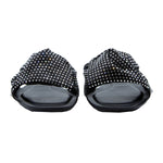 Swarovski Satin and Leather Slides