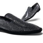 Oline Strass Velvet Moccasin