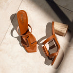 Betty 80 Wicker Heel Leather Slides