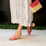 Bonnie 55 Wicker Heel Slides