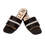 Crystal Embellished Silk Slides