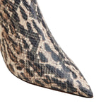 Cone Heel Snake Ankle Boots