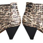 Cone Heel Snake Ankle Boots