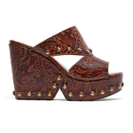 Dael Printed Leather Platform Mules