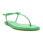 Diana R Swarovski Embellished T-Bar Flat Sandals