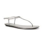 Diana R Swarovski Embellished T-Bar Flat Sandals