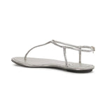Diana R Swarovski Embellished T-Bar Flat Sandals
