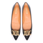 Kate Chain Pointed Flat Pumps