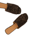 Leo Graphic Leather Mid Heel Slides