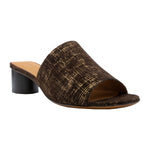 Leo Graphic Leather Mid Heel Slides