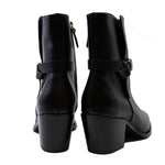 Leather Ankle Boots with Leather Strap