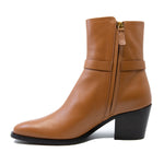 Leather Ankle Boots with Leather Strap