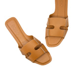 Natural Calf Leather Slides