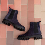 Pull On Lug Sole Suede Boots