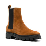 Pull On Lug Sole Suede Boots
