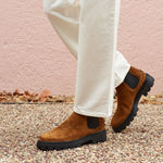 Pull On Lug Sole Suede Boots