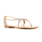 Star Crystal Detail Flat Sandals