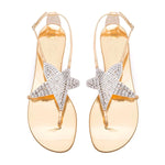 Star Crystal Detail Flat Sandals