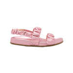 Ruched Flat Leather Sandals
