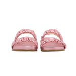 Ruched Flat Leather Sandals
